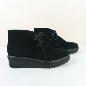 Clarks Women Black Suede Ankle Boots 8.5